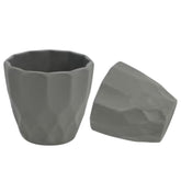 Gray plastic planters with faceted design from Huitich modern plant pots for home decor